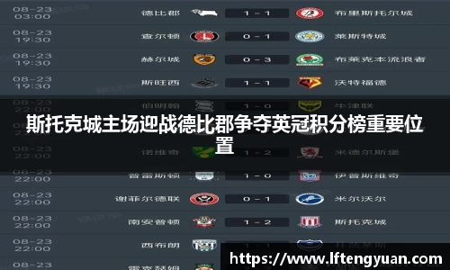 斯托克城主场迎战德比郡争夺英冠积分榜重要位置